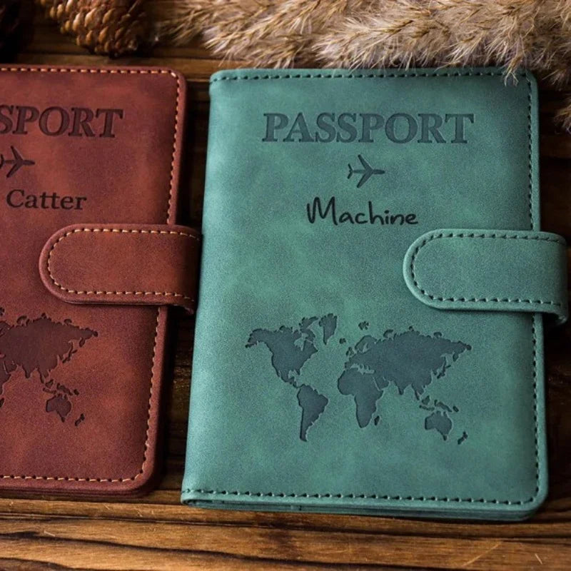 Custom Engraved Leather Passport Cover & Wallet