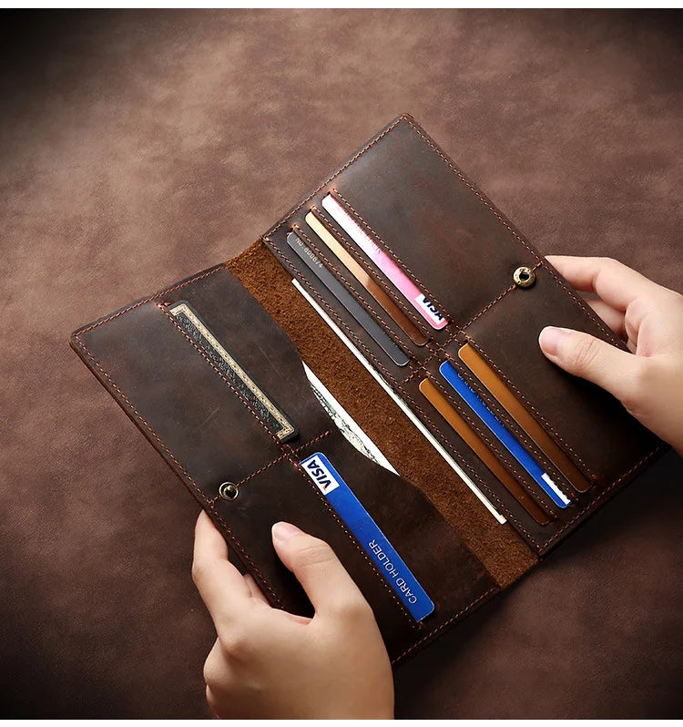 Men’s Genuine Cow Leather Short Wallet & Card Holder