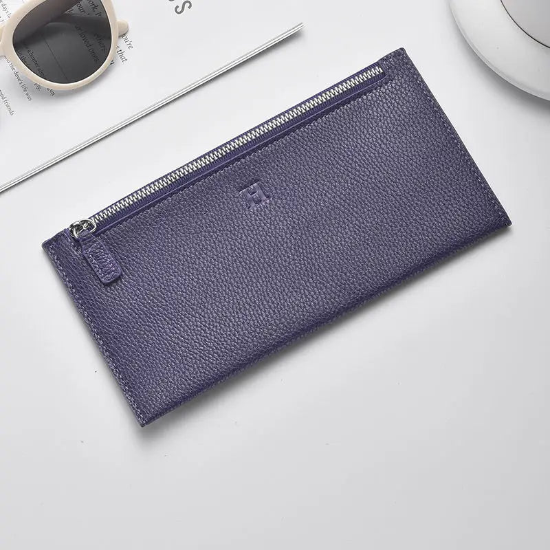 2025 Women’s Long Leather Wallet with Zipper & Phone Holder