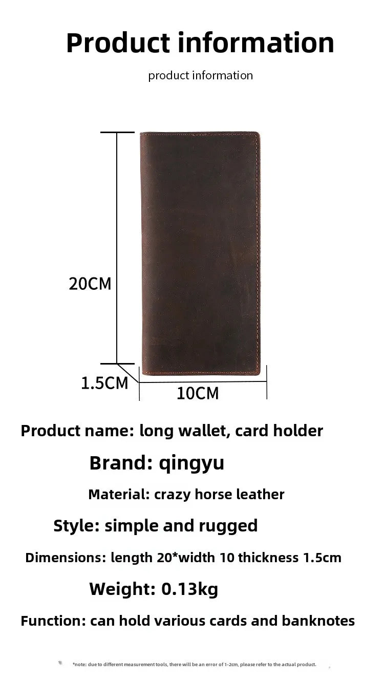Men’s Genuine Cow Leather Short Wallet & Card Holder