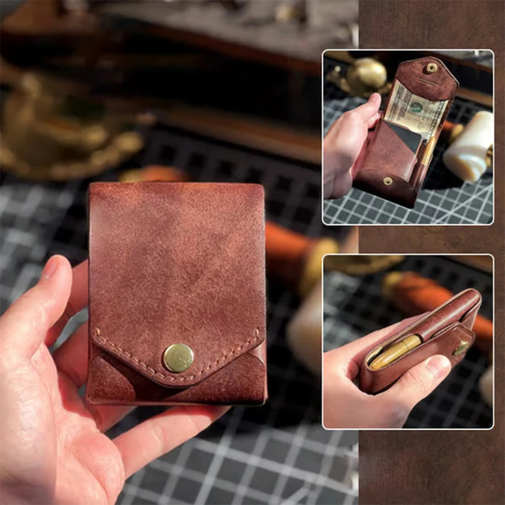 Slim Minimalist Money Wallet with Pen Slot & ID Card Holder