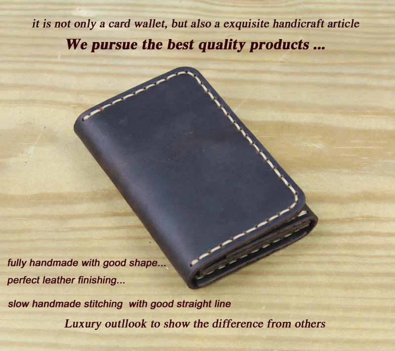 Handmade Genuine Leather Card Wallet & ID Holder