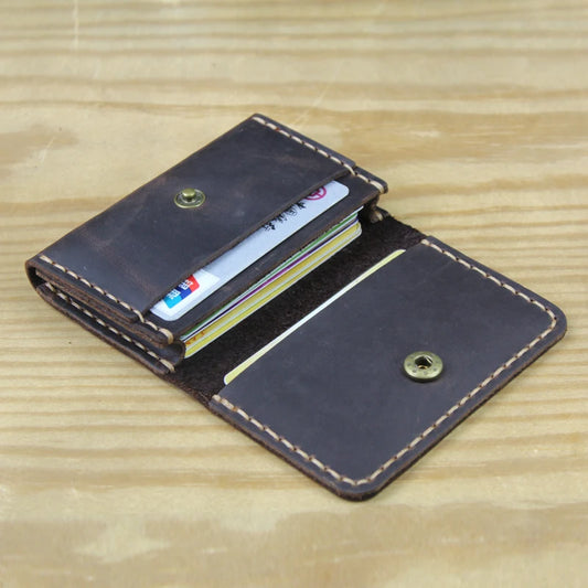 Handmade Genuine Leather Card Wallet & ID Holder