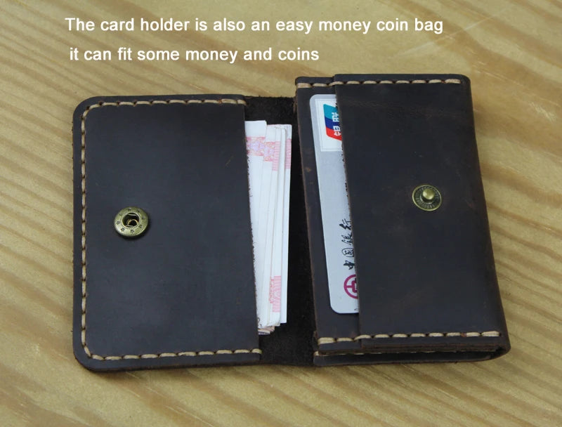 Handmade Genuine Leather Card Wallet & ID Holder