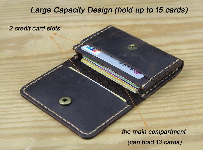 Handmade Genuine Leather Card Wallet & ID Holder
