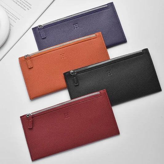 2025 Women’s Long Leather Wallet with Zipper & Phone Holder