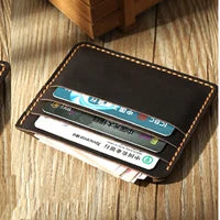 Handmade Genuine Leather Card Wallet & ID Holder