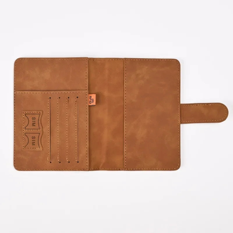 Custom Engraved Leather Passport Cover & Wallet