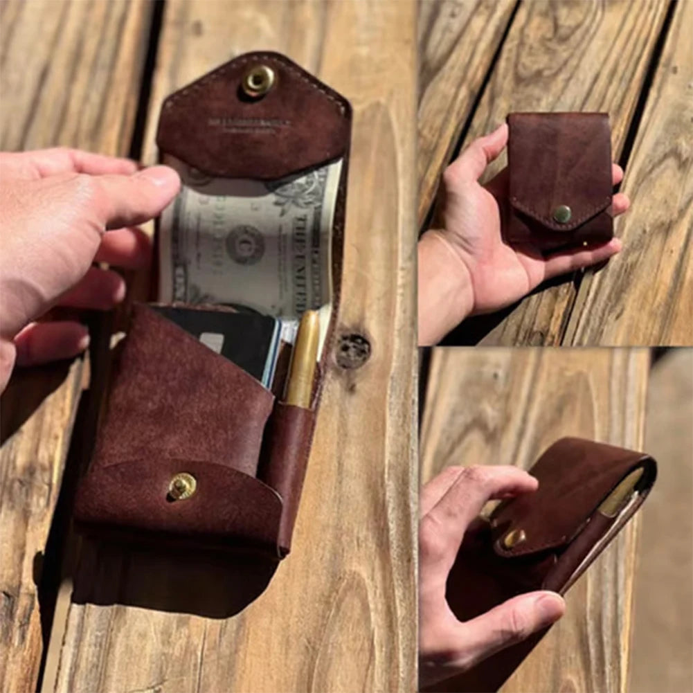 Slim Minimalist Money Wallet with Pen Slot & ID Card Holder