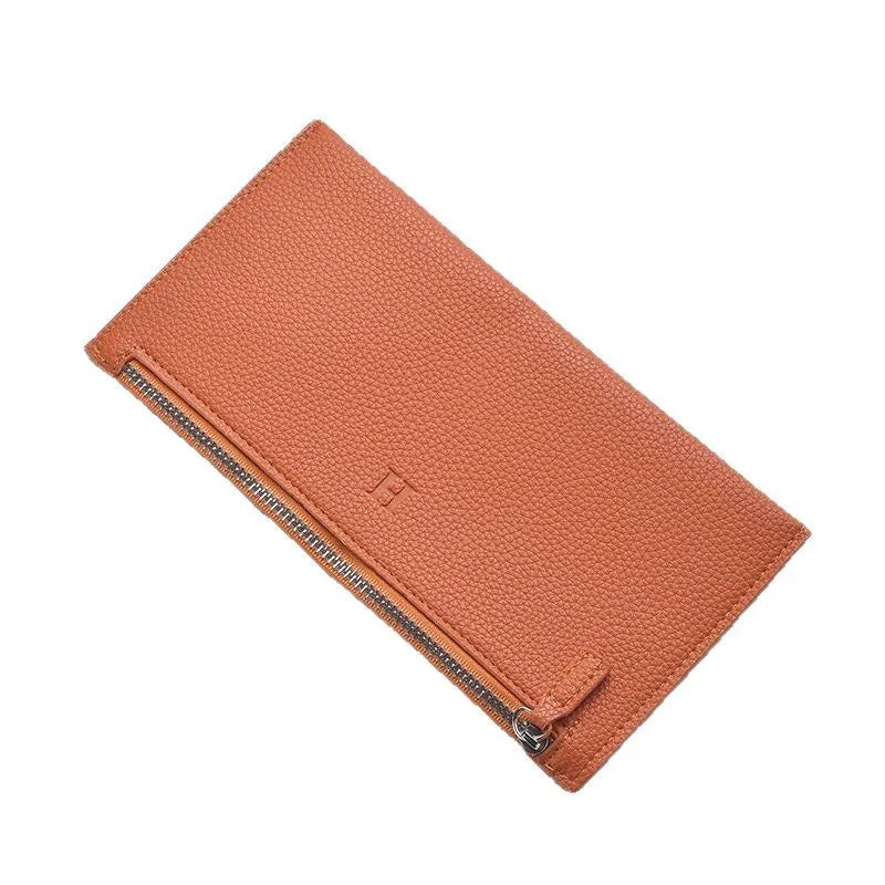 2025 Women’s Long Leather Wallet with Zipper & Phone Holder