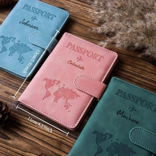 Custom Engraved Leather Passport Cover & Wallet