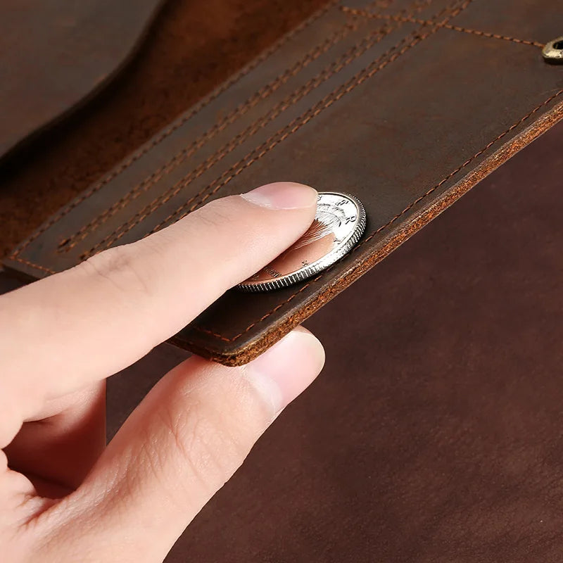 Men’s Genuine Cow Leather Short Wallet & Card Holder