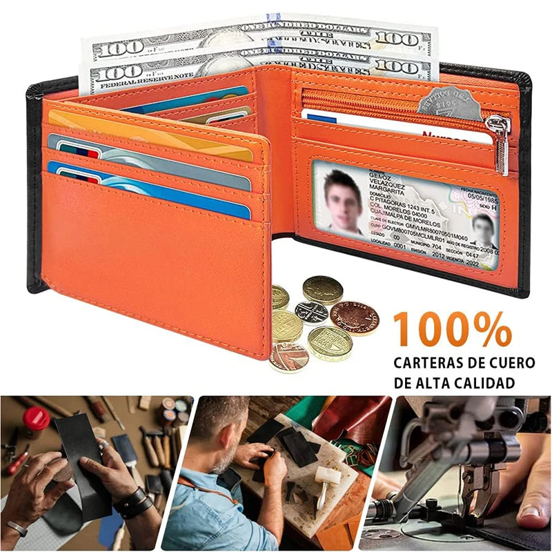 Minimalist Men’s Wallet with RFID & Zipper Coin Pocket