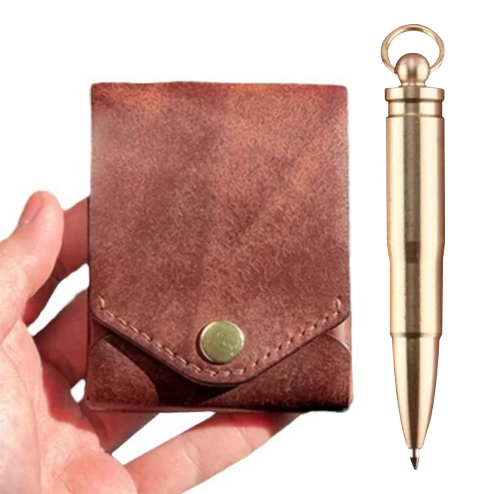 Slim Minimalist Money Wallet with Pen Slot & ID Card Holder