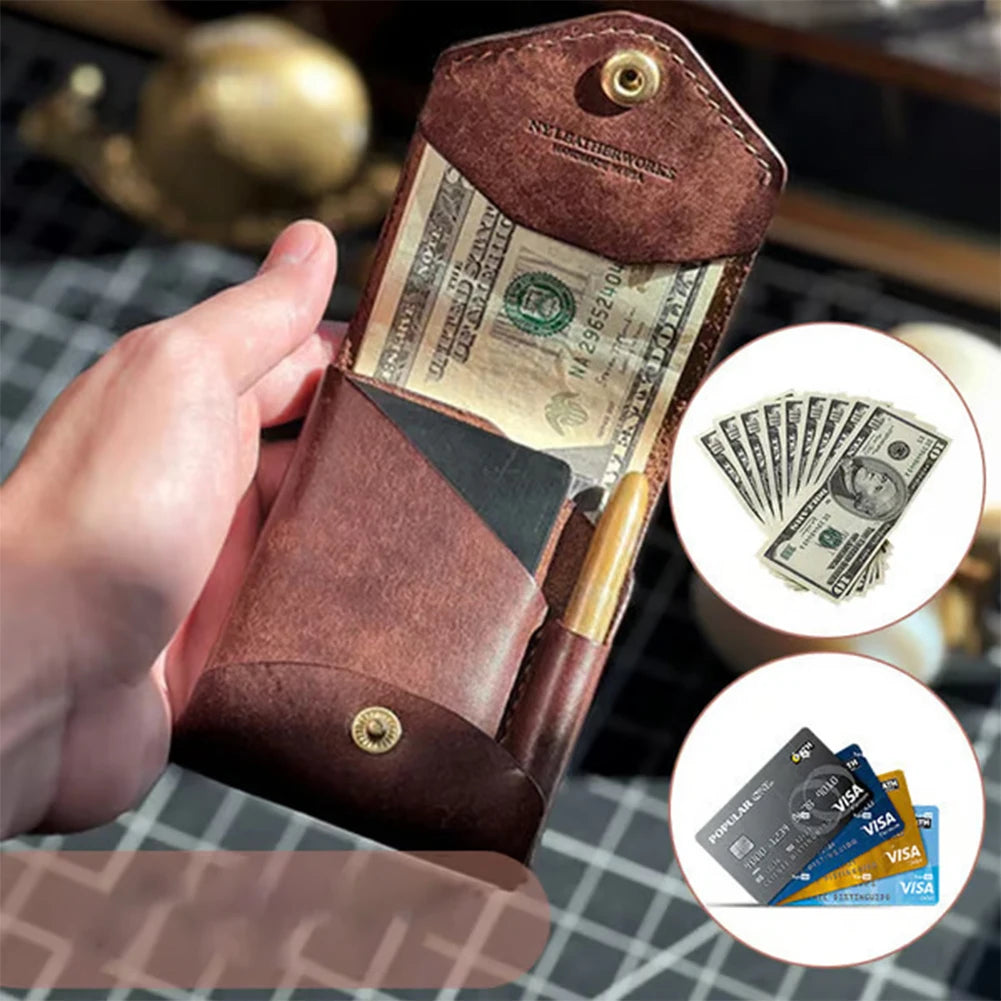 Slim Minimalist Money Wallet with Pen Slot & ID Card Holder