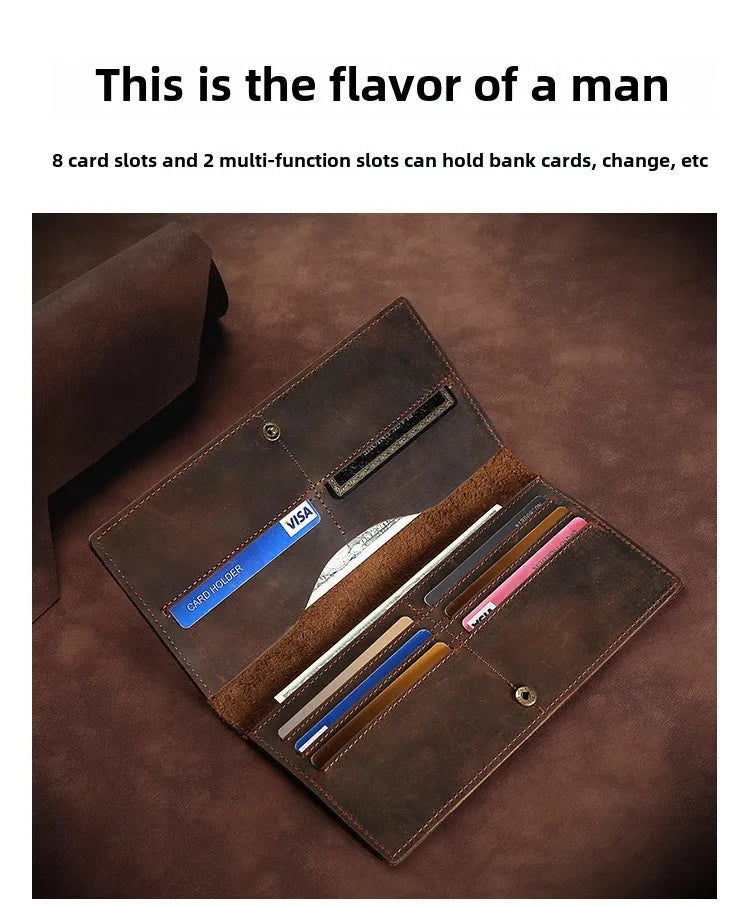 Men’s Genuine Cow Leather Short Wallet & Card Holder