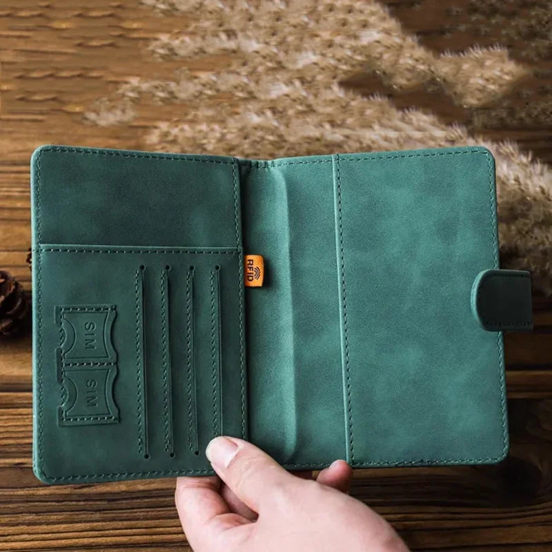 Custom Engraved Leather Passport Cover & Wallet