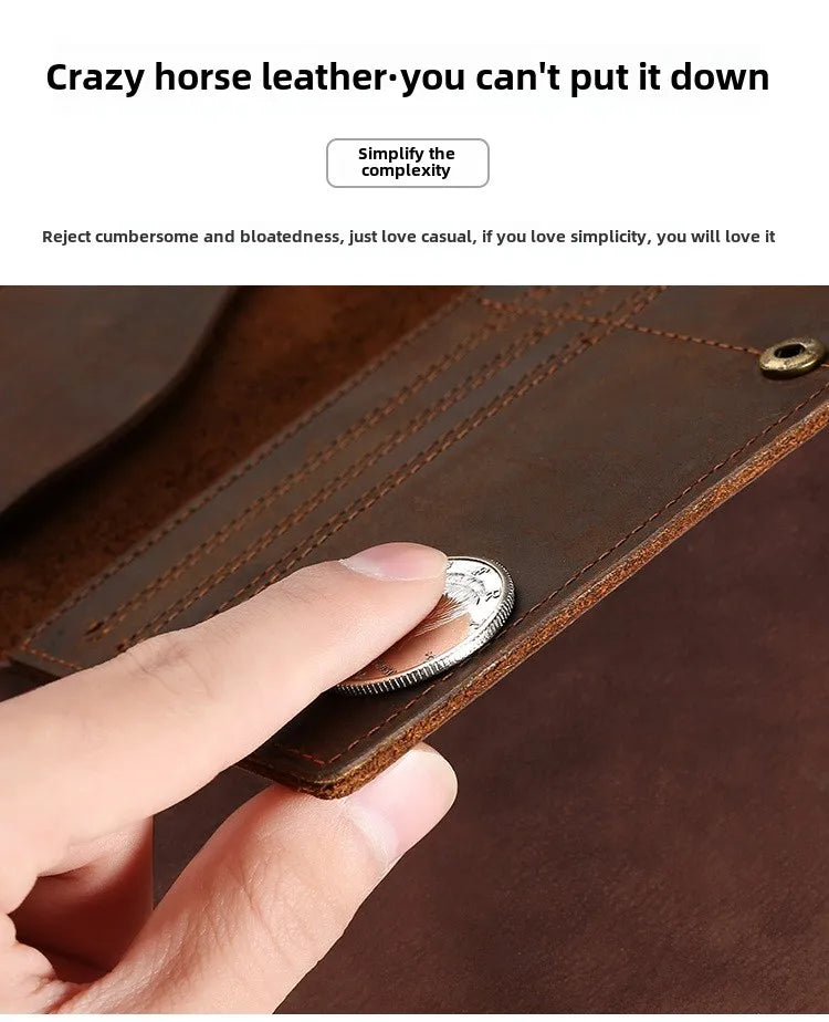 Men’s Genuine Cow Leather Short Wallet & Card Holder